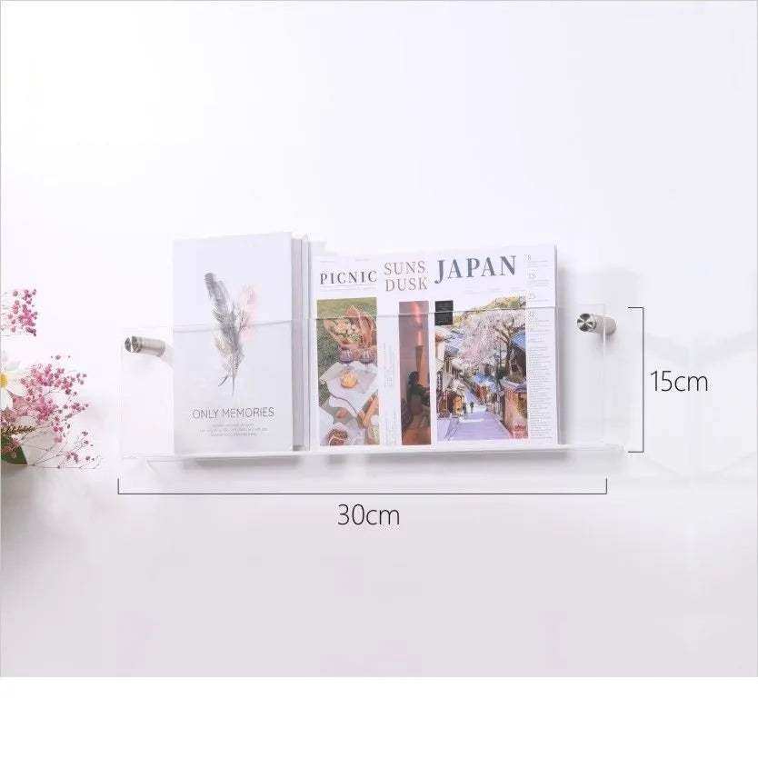 Floating acrylic magazine holder wall rack in bold colors – STUDIO GONKA