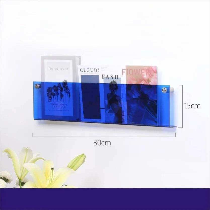 Floating acrylic magazine holder wall rack in bold colors – STUDIO GONKA