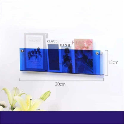 Floating acrylic magazine holder wall rack in bold colors – STUDIO GONKA