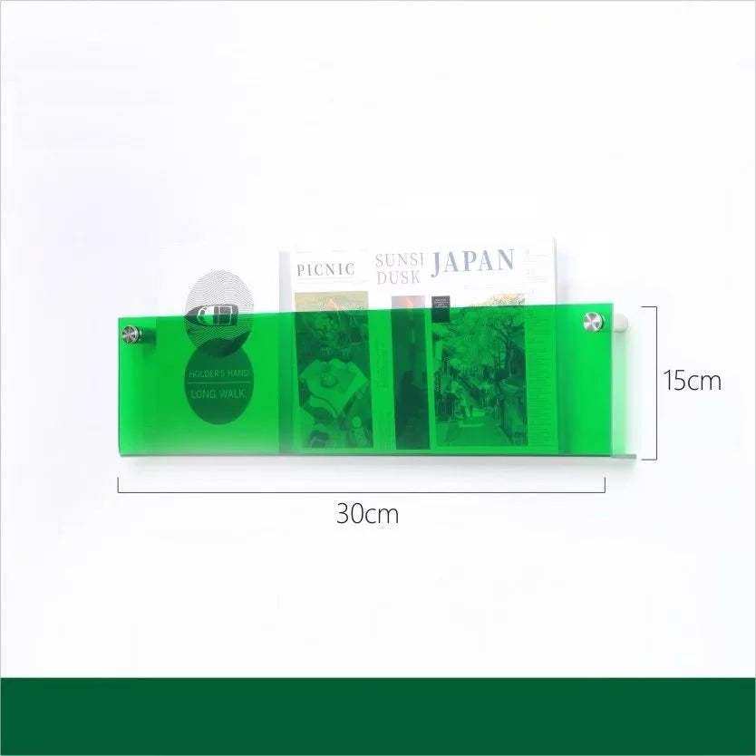 Floating acrylic magazine holder wall rack in bold colors – STUDIO GONKA