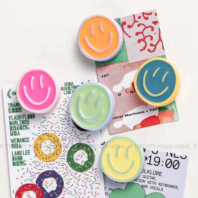 Smiling Glow resin smiley fridge magnets in bright colors – STUDIO GONKA