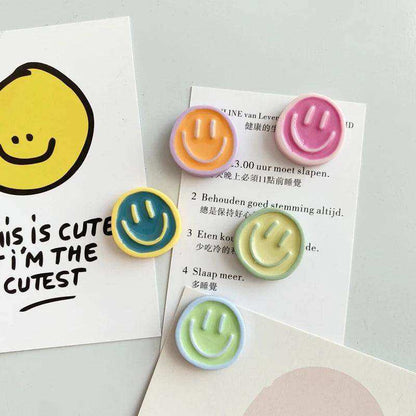 Smiling Glow resin smiley fridge magnets in bright colors – STUDIO GONKA