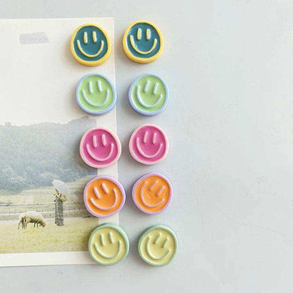 Smiling Glow resin smiley fridge magnets in bright colors – STUDIO GONKA