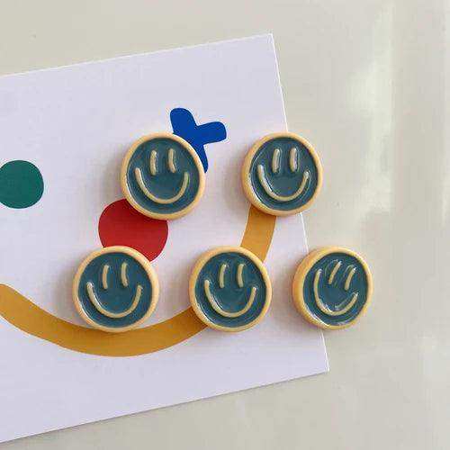 Smiling Glow resin smiley fridge magnets in bright colors – STUDIO GONKA