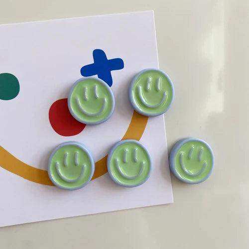 Smiling Glow resin smiley fridge magnets in bright colors – STUDIO GONKA