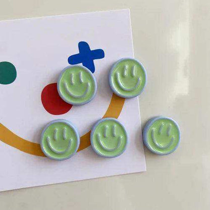 Smiling Glow resin smiley fridge magnets in bright colors – STUDIO GONKA