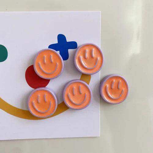 Smiling Glow resin smiley fridge magnets in bright colors – STUDIO GONKA