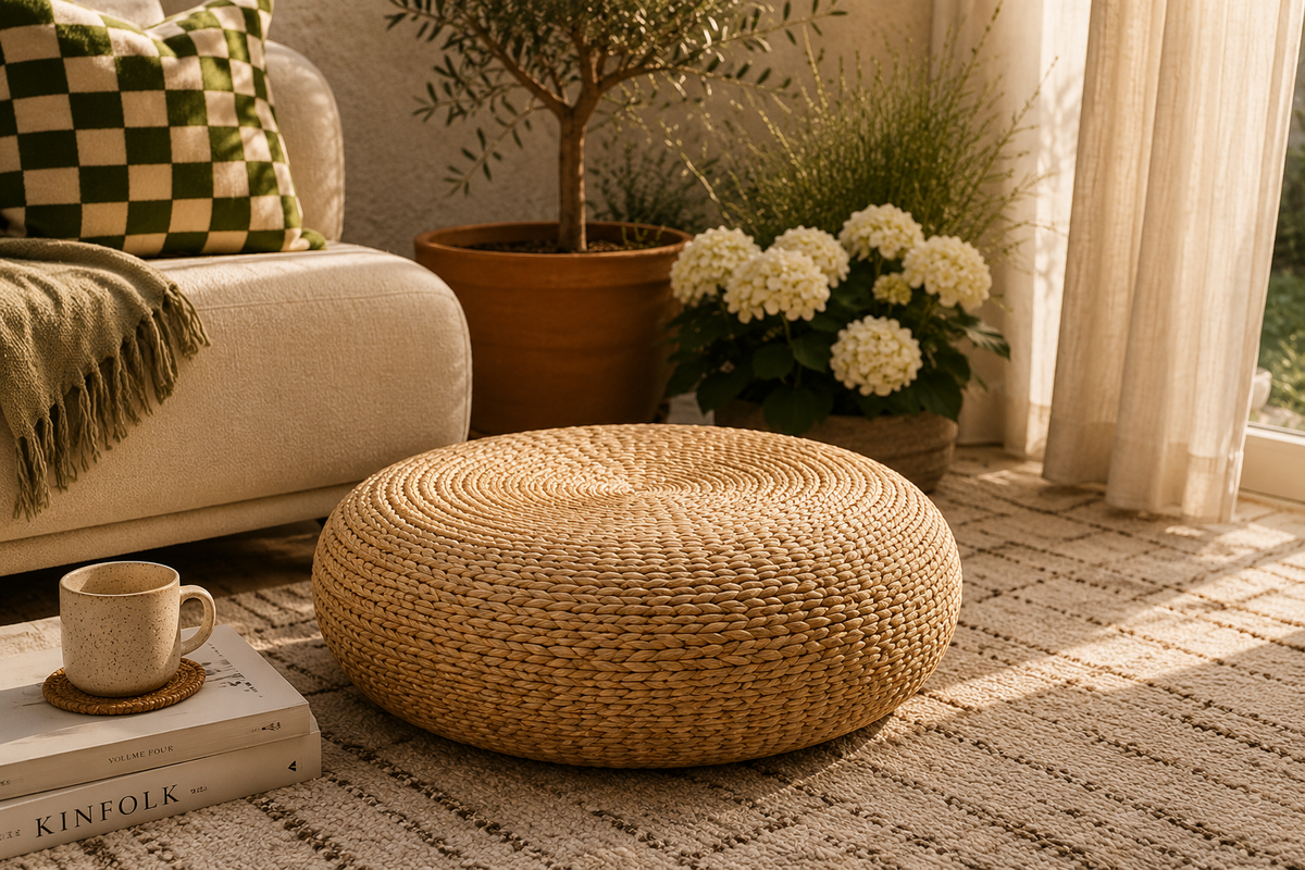Solea™ Handwoven Jute Pouf