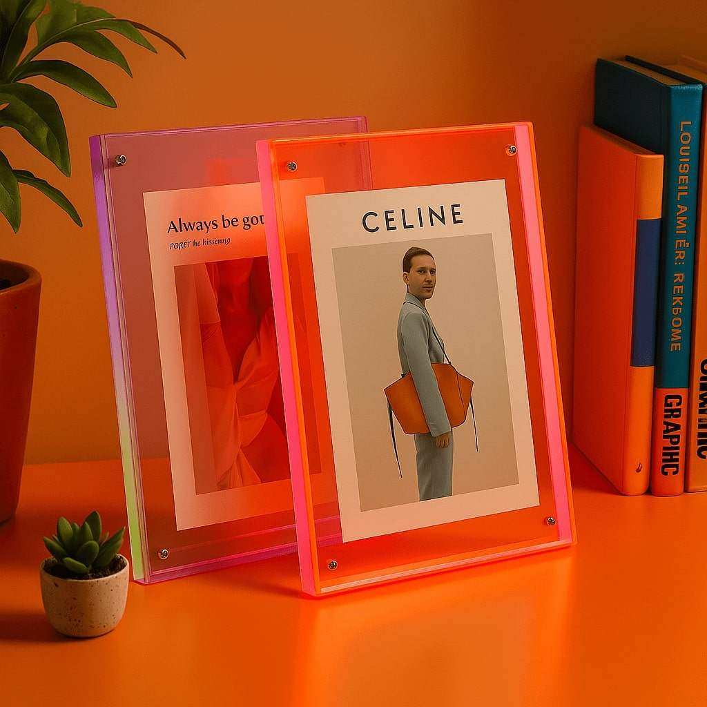 Clear acrylic picture frame in vivid colors – STUDIO GONKA