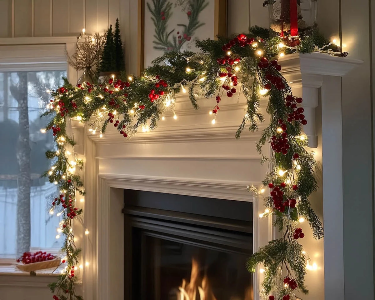 Lighted Maple Leaf Fall Garland