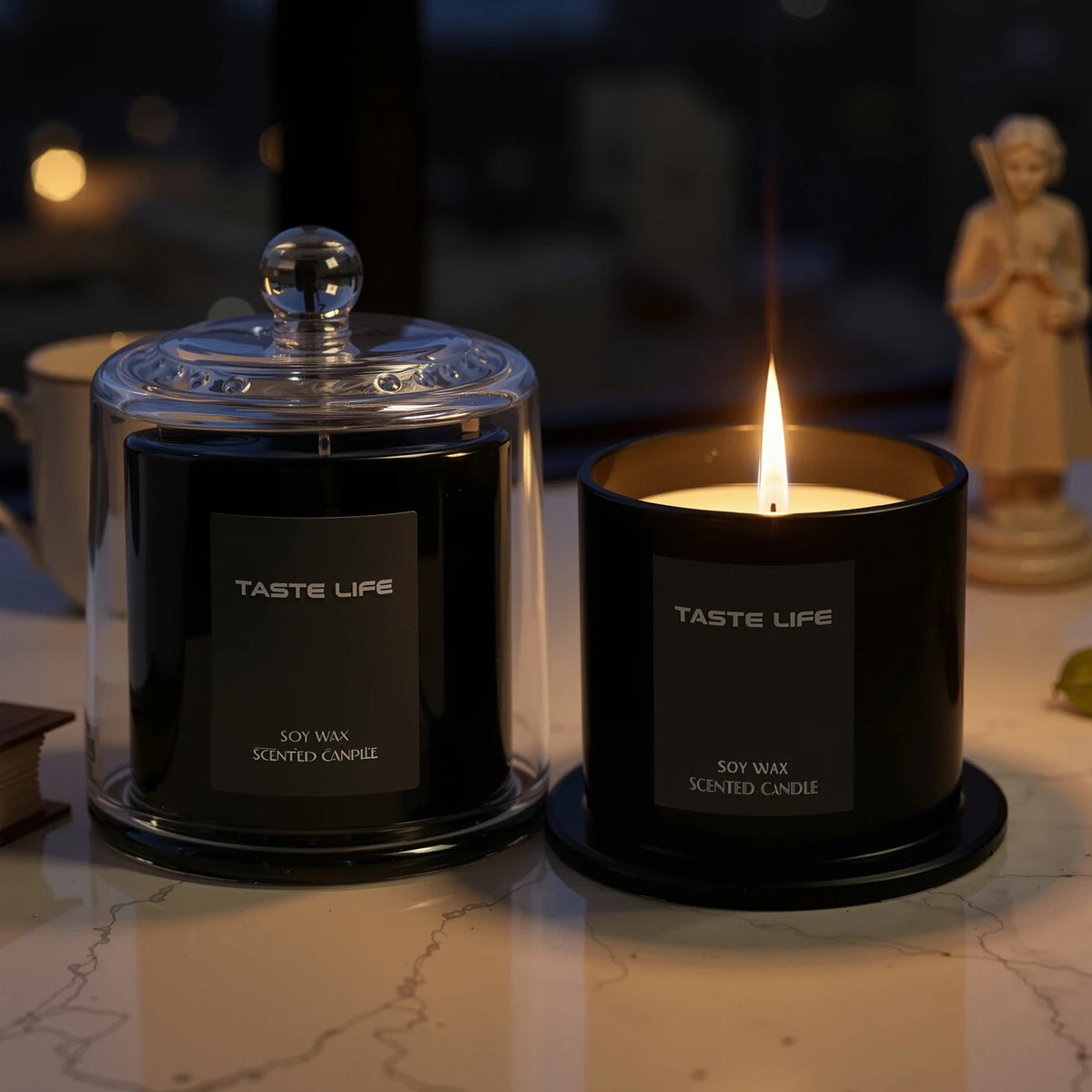 Velvet Glow Soy Candle with Glass Cloche