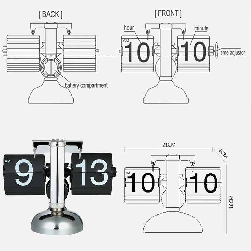 Vintage Flip Clock – retro auto flip desk clock – STUDIO GONKA